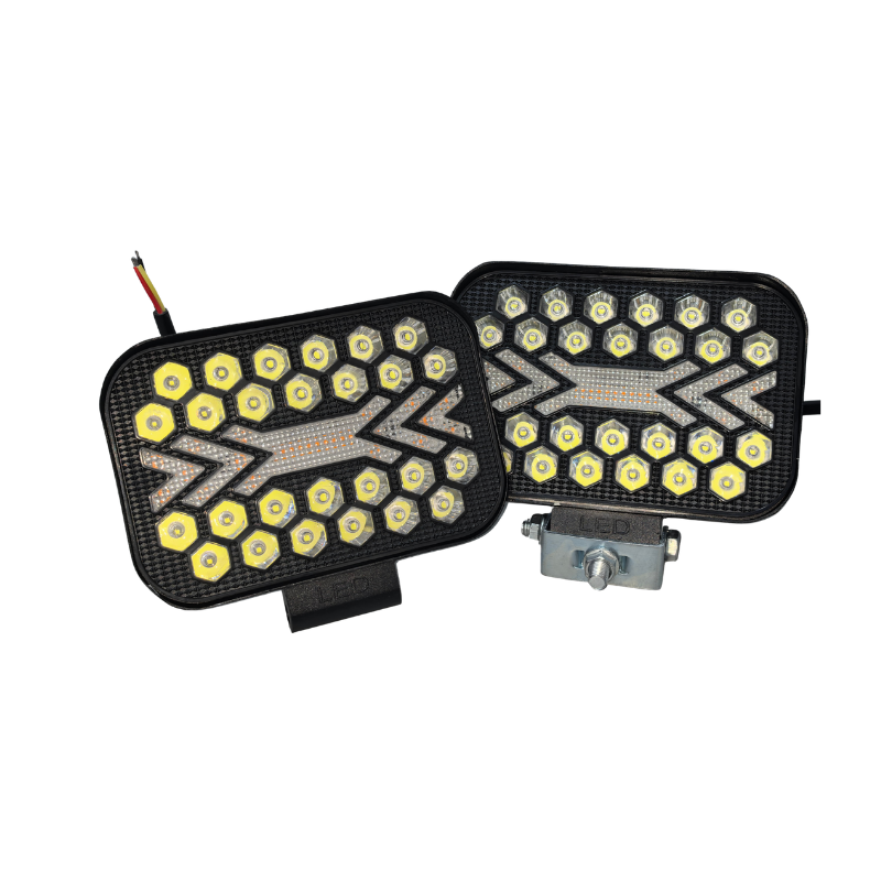 5-Inch Square Flowing Light Guide LED Auxiliary Lighting Lamp