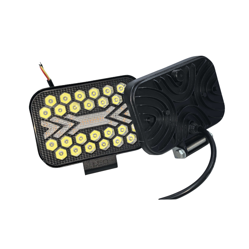 5-Inch Square Flowing Light Guide LED Auxiliary Lighting Lamp
