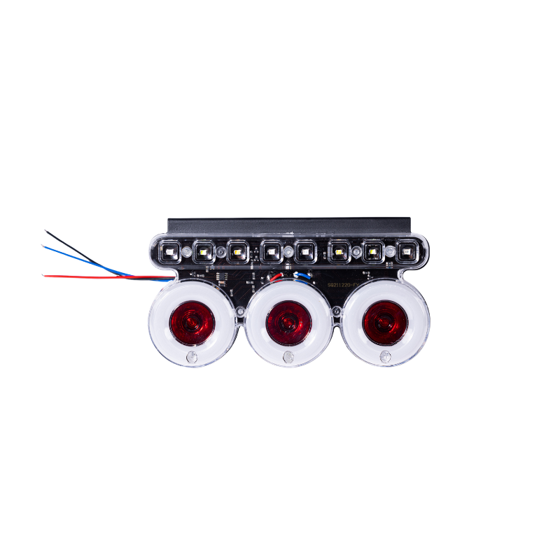 Triple Round Colorful LED Strobe Brake Warning Light