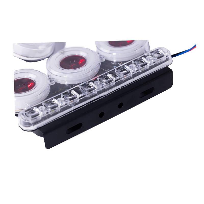 Triple Round Colorful LED Strobe Brake Warning Light