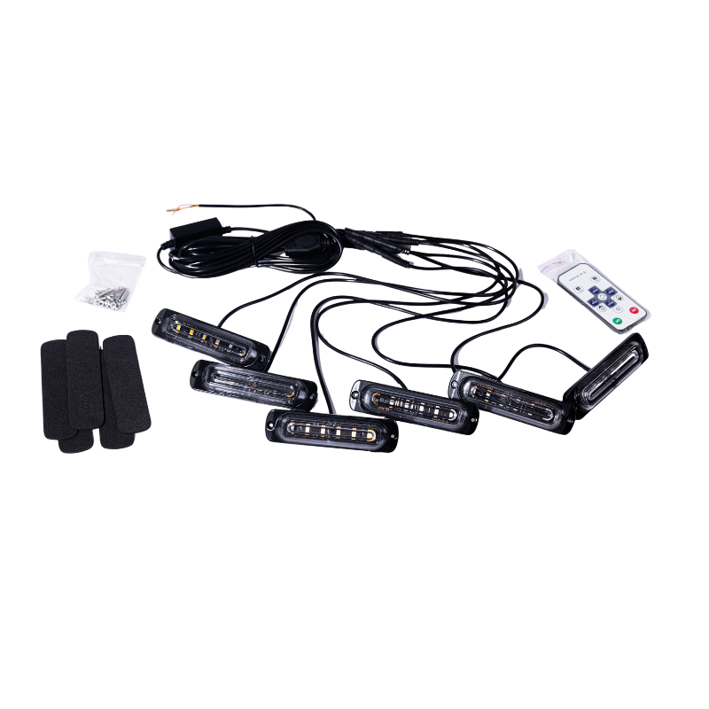6-Head LED Grille Warning & Decorative Light Kit
